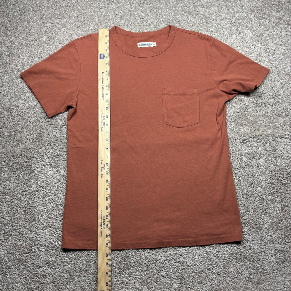 Freenote Cloth Mens Pocket T-Shirt Rust Orange Cotton Made in USA Size M - Picture 5 of 7
